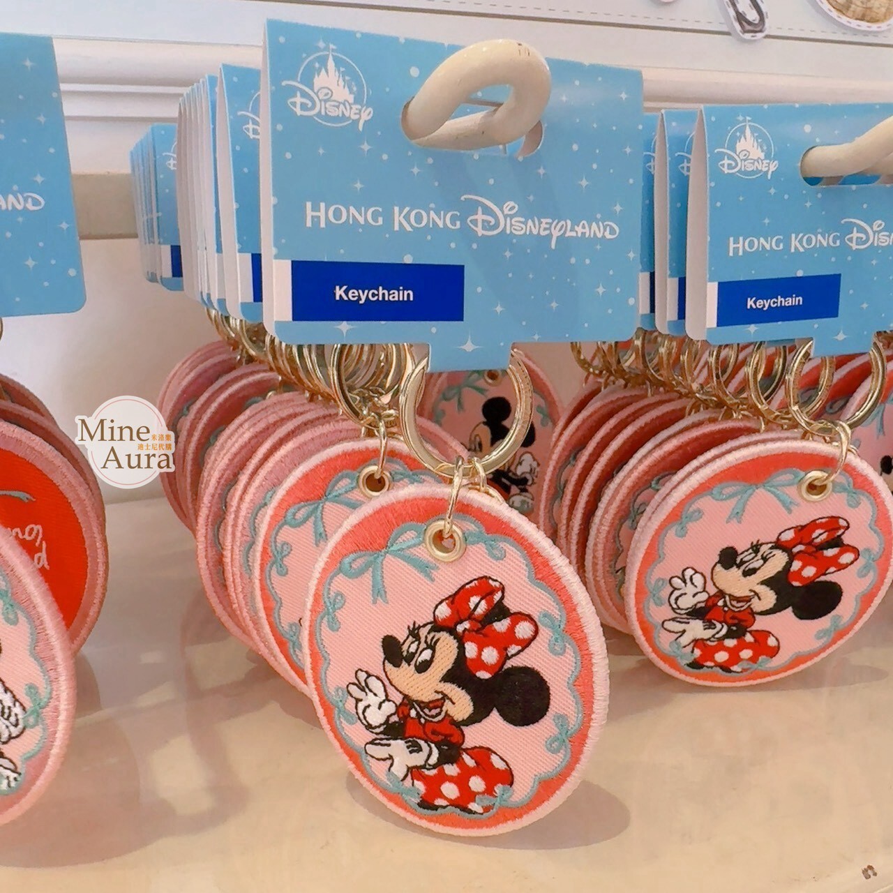 刺繡系列 米妮 Minnie 鑰匙圈 吊飾 -香港迪士尼樂園