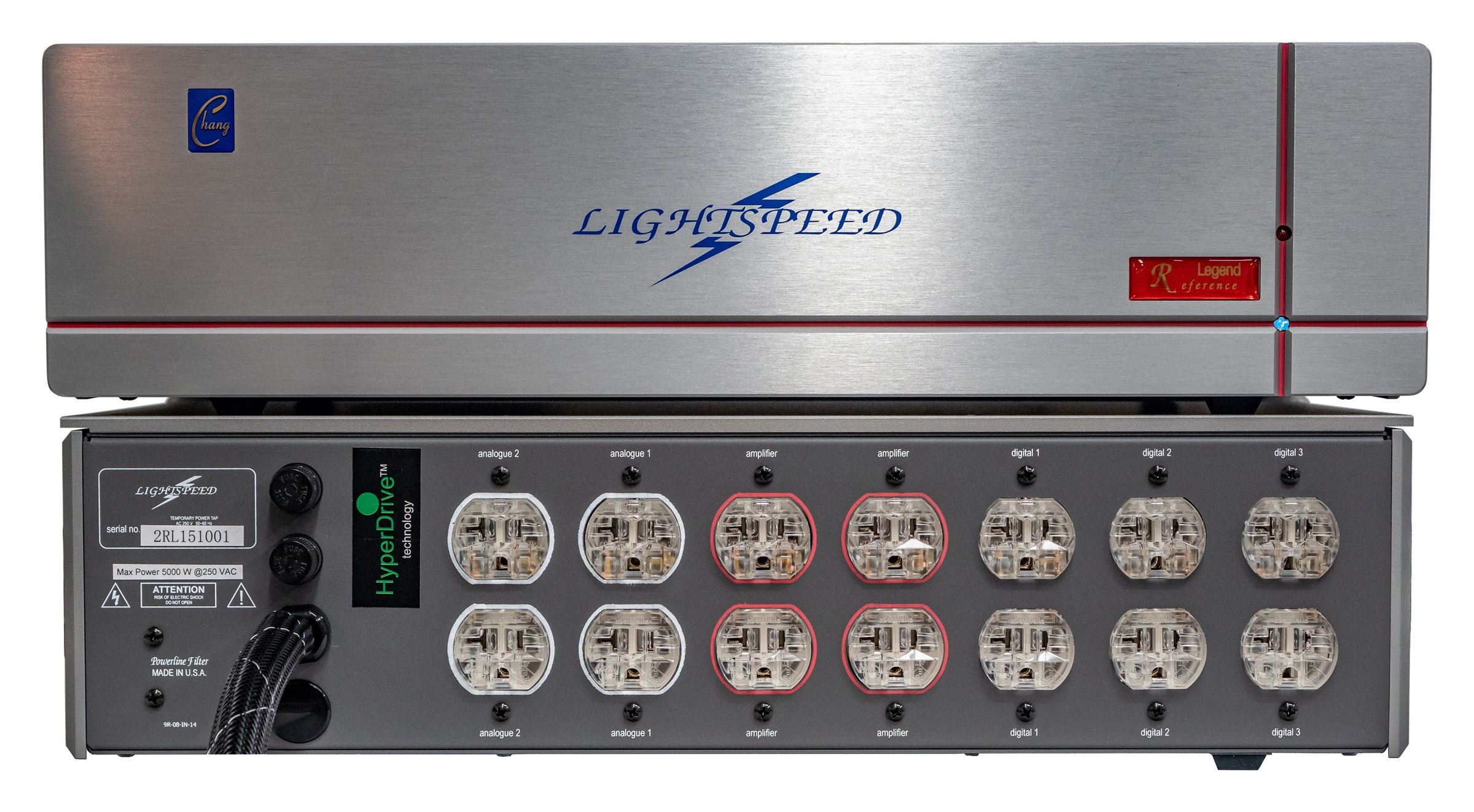 Lightspeed 光速 Reference Legend 2026 旗艦被動式電源處理器 前面板及背板 Lightspeed Reference Legend passive power conditioner