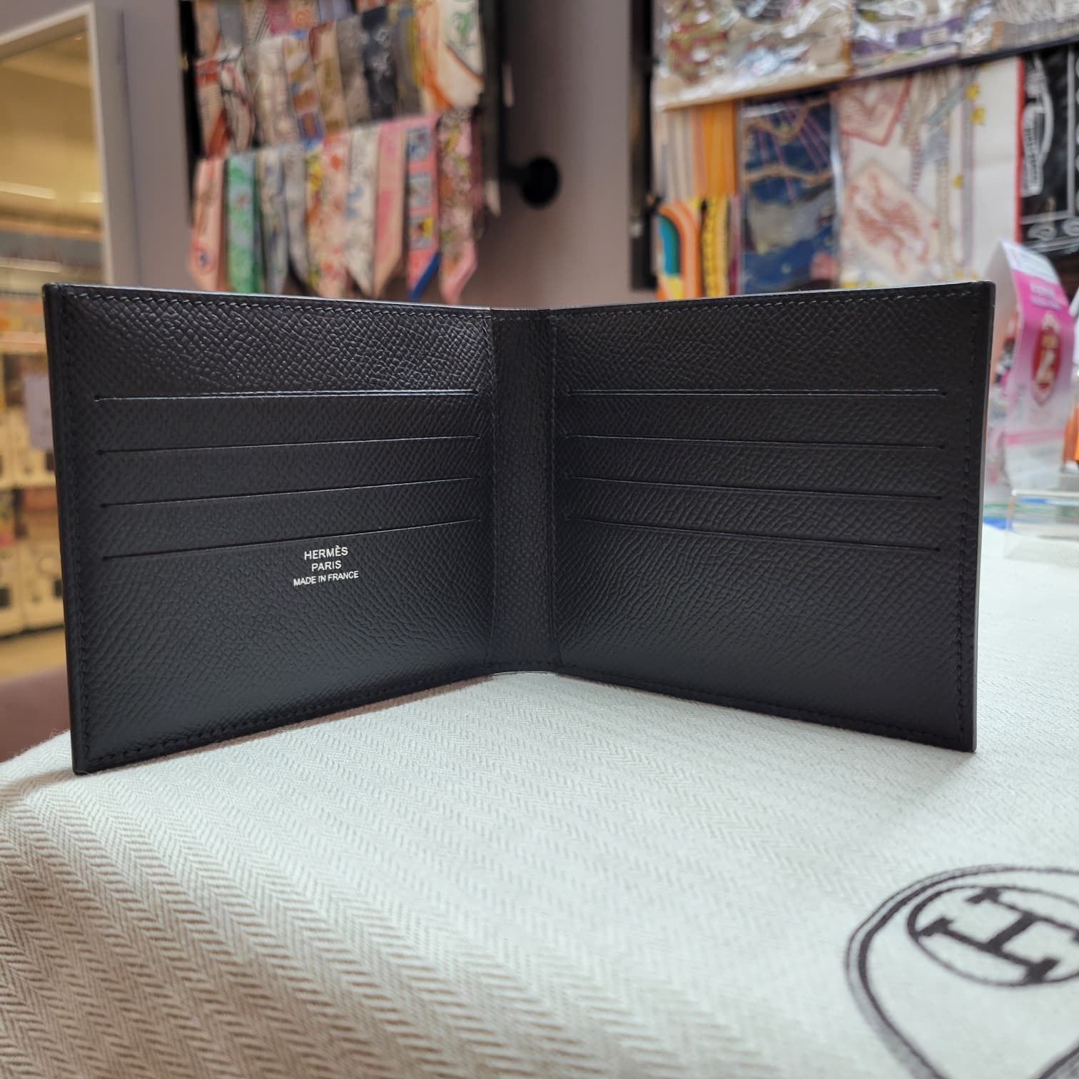 HERMES CITIZEN TWILL WALLET EPSOM NOIR 黑色