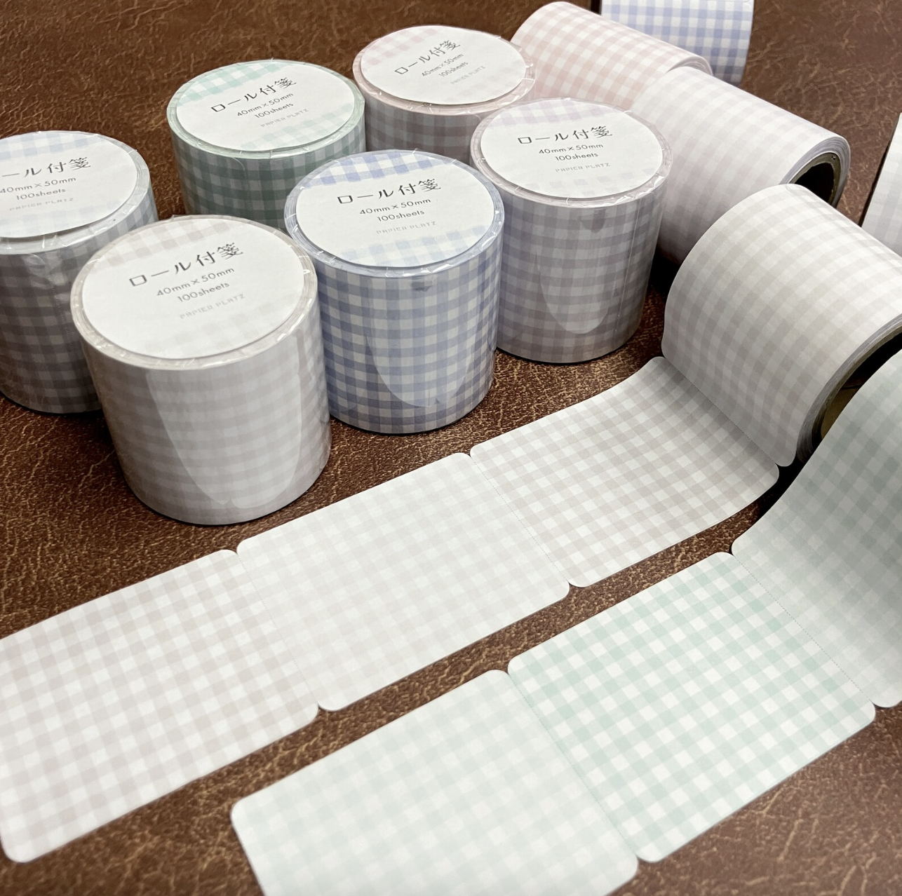 Papier Platz | 淺色格紋 便箋貼紙卷