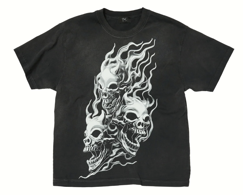 【Focus Store】現貨 Thug Club Three Riding Skull Dirt T-Shirt 鬼頭印花 黑色 短袖