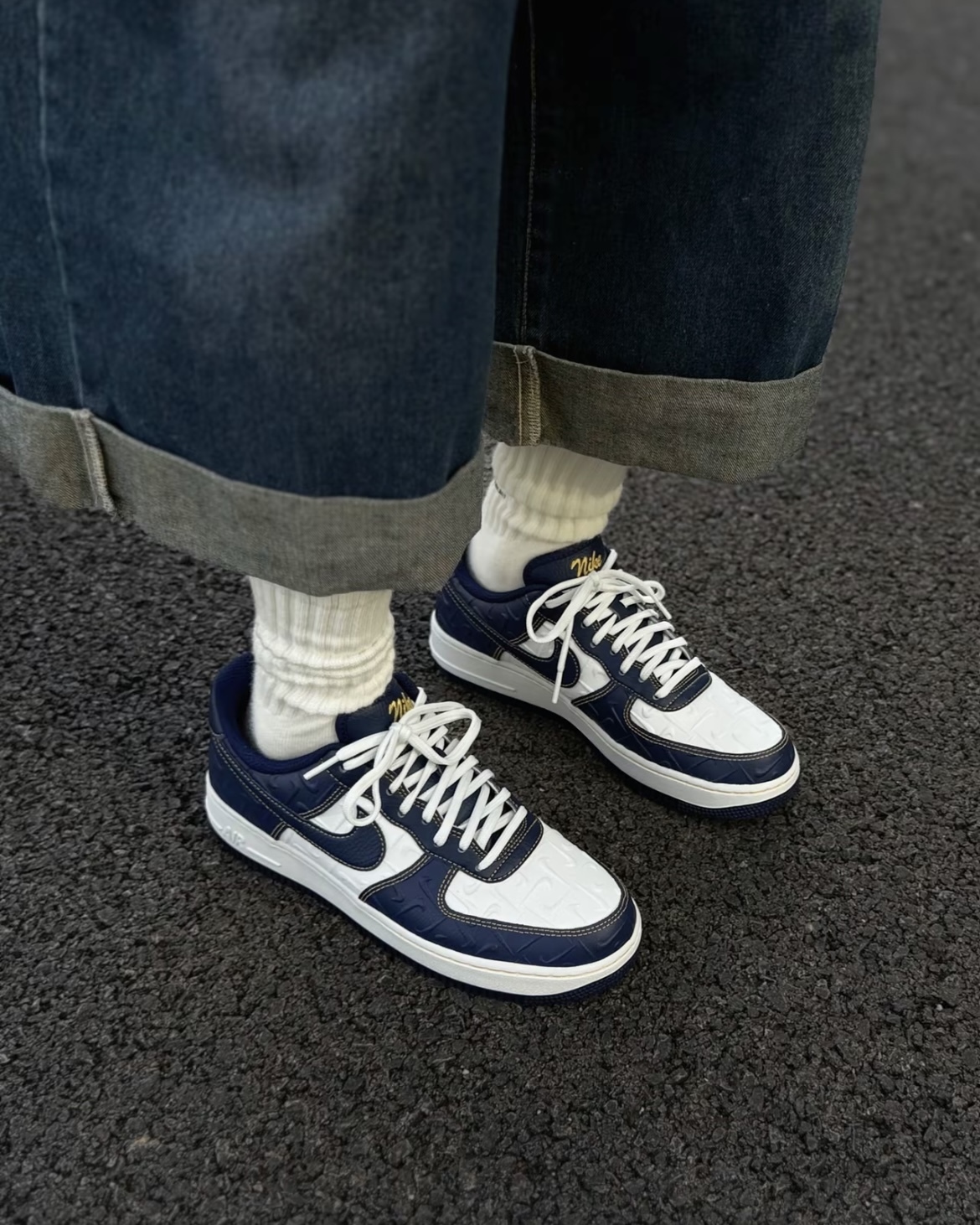 (預訂) Nike Air Force 1 Low - Midnight Navy Mini Swoosh