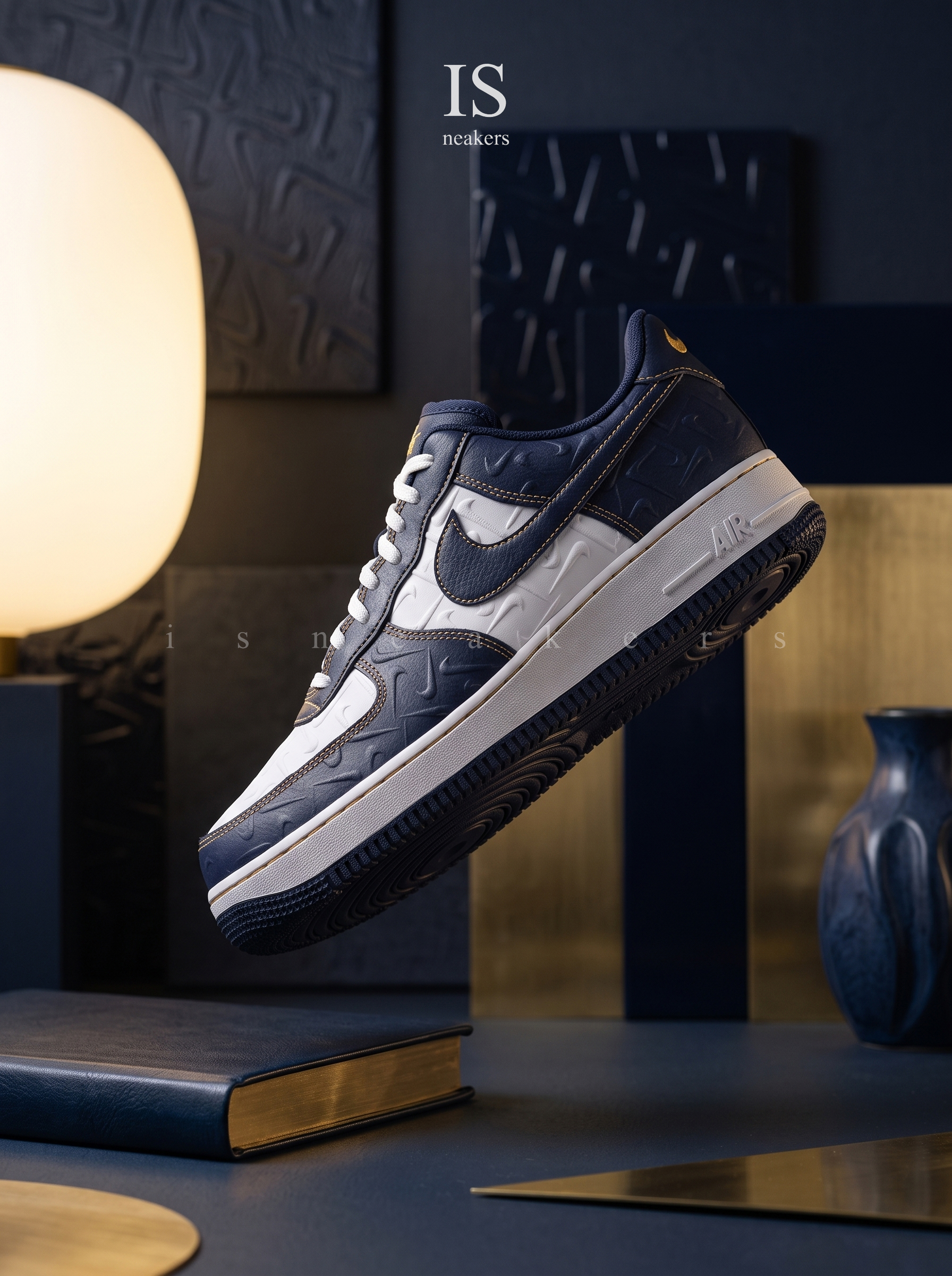 iSNEAKERS｜Nike Air Force 1'07 "Midnight Navy" 午夜藍 滿版小勾 IX7257-133