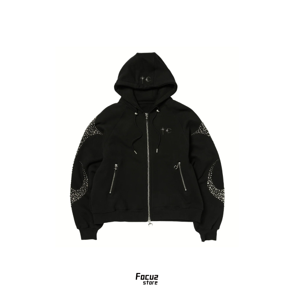 【Focus Store】現貨 Thug Club Iron Steel Focus Zip-up Hoodie 鉚釘 連帽拉鏈外套 黑色
