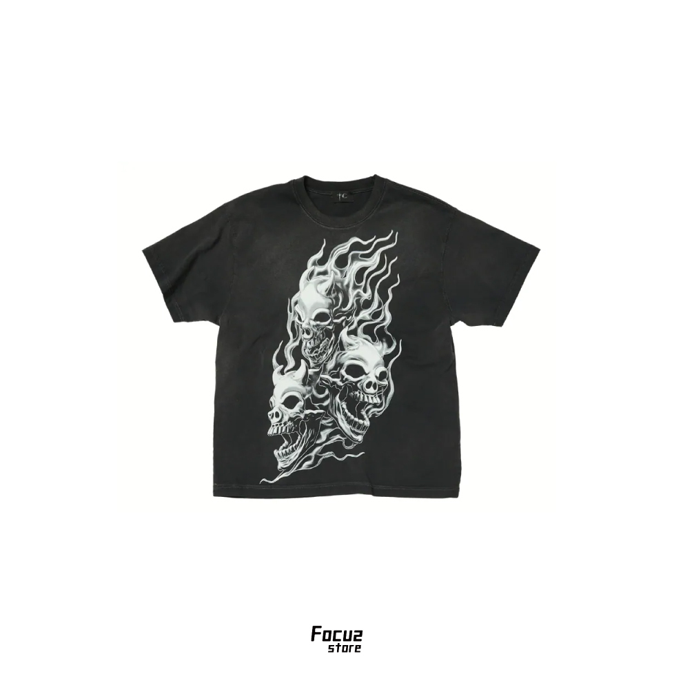 【Focus Store】現貨 Thug Club Three Riding Skull Dirt T-Shirt 鬼頭印花 黑色 短袖