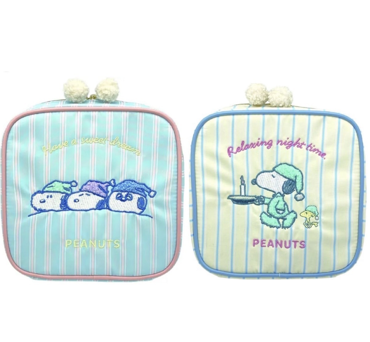 【最新發售】JP Snoopy x Relax Time 睡衣刺繡多用途拉鏈包 6003 6010 TK260925