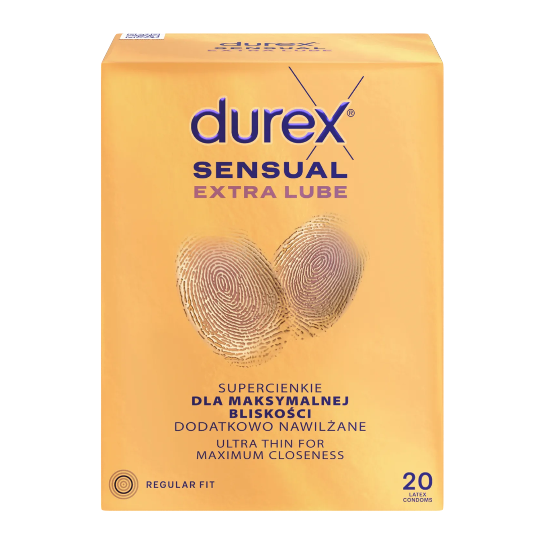Durex 杜蕾斯 Sensual Extra Lube 加大 56mm 超薄加潤 20 片裝 乳膠安全套