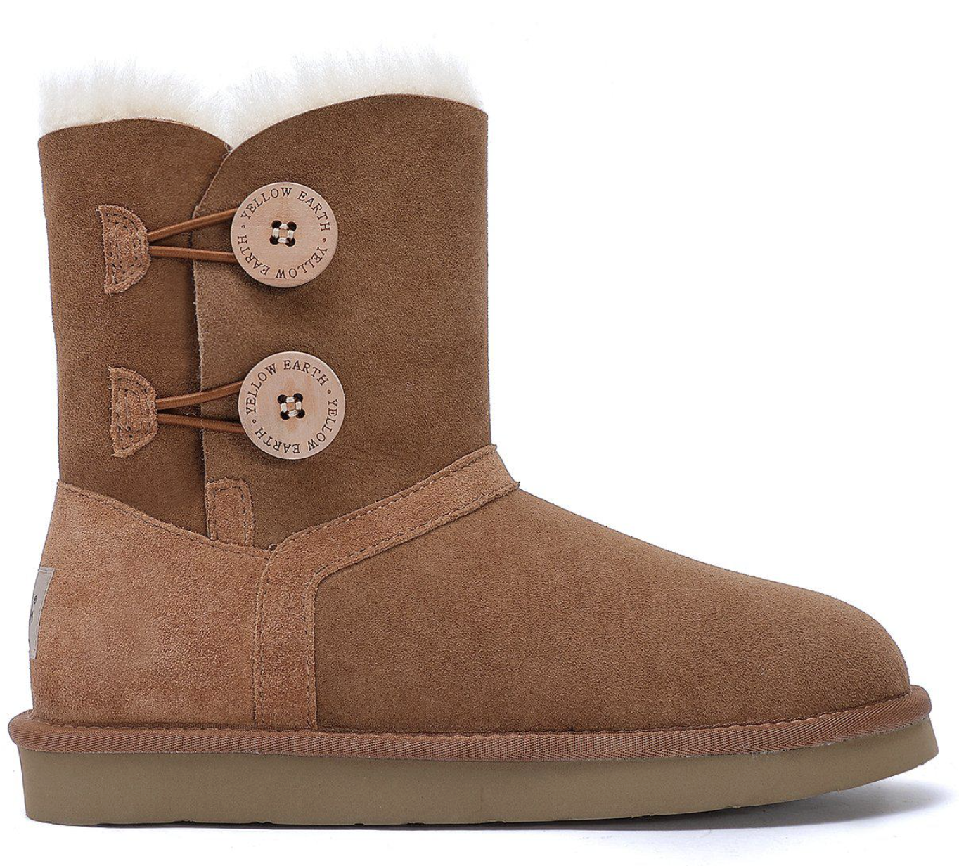 0929AU10-AUS-YE-Harper 經典女士雙鈕扣 UGG 雪靴・高級澳洲美麗諾羊皮毛 [買兩件$1968,平均每件$984]（A10 栗色）