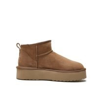 0929AU21-AUS-YE-經典 Ultra Mini Platform UGG 4cm 厚底短靴 [買兩件$1948,平均每件$974]（A21 栗色／B21 芥末籽色／C21 黑色）