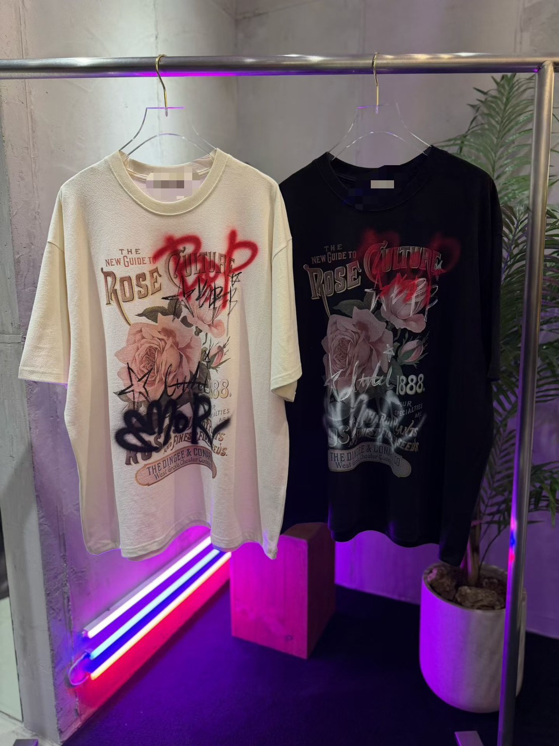 ROSE噴漆長版T