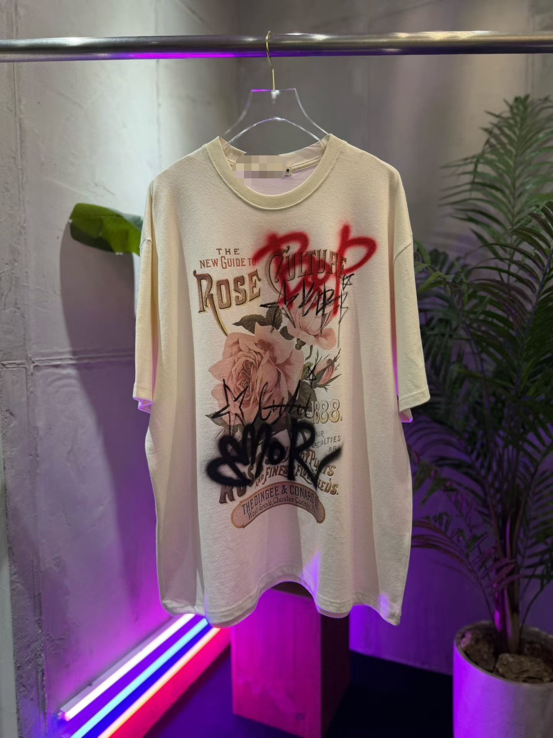 ROSE噴漆長版T