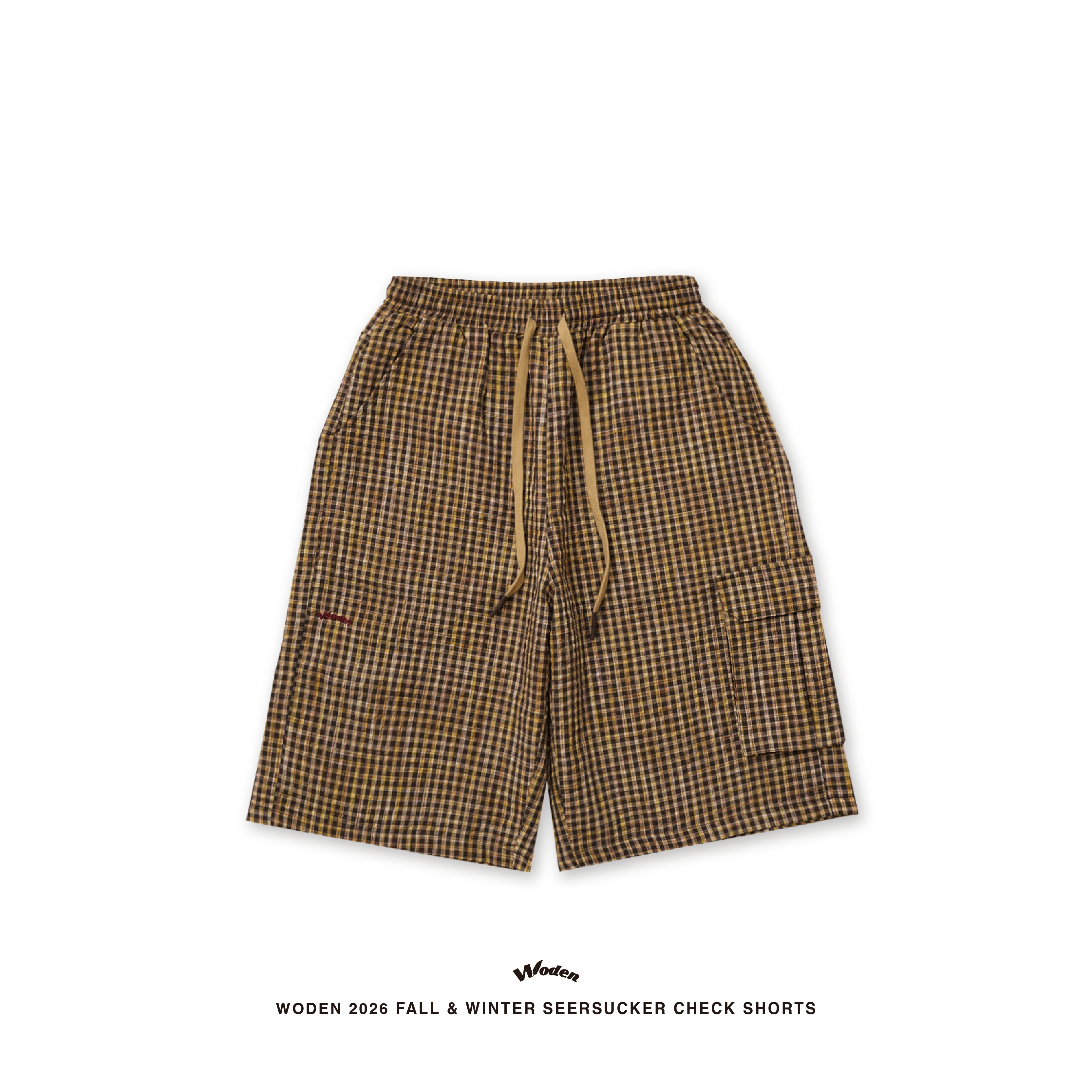 【車庫服飾】WODEN Seersucker Check Shorts