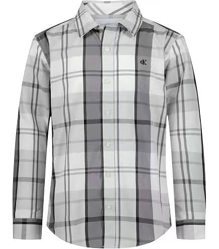 【預購】CALVIN KLEIN JEANS N092609 童裝格仔長袖上衣