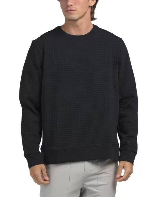 【預購】UNDER ARMOUR N092616 男裝格紋圓領上衣 (黑色)