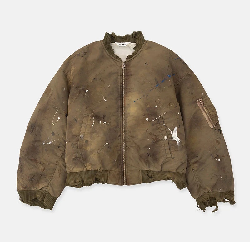 DIGAWEL 2026 A/W DISTRESSED MA-1 - OLIVE PRE ORDER ITEM (預訂中)