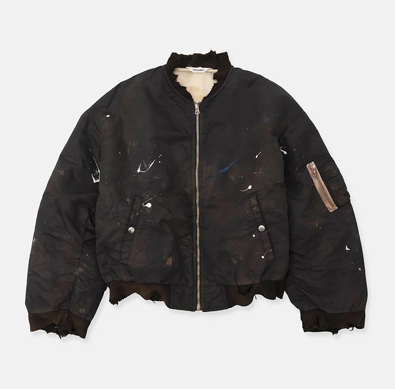 DIGAWEL 2026 A/W DISTRESSED MA-1 - BLACK PRE ORDER ITEM (預訂中)