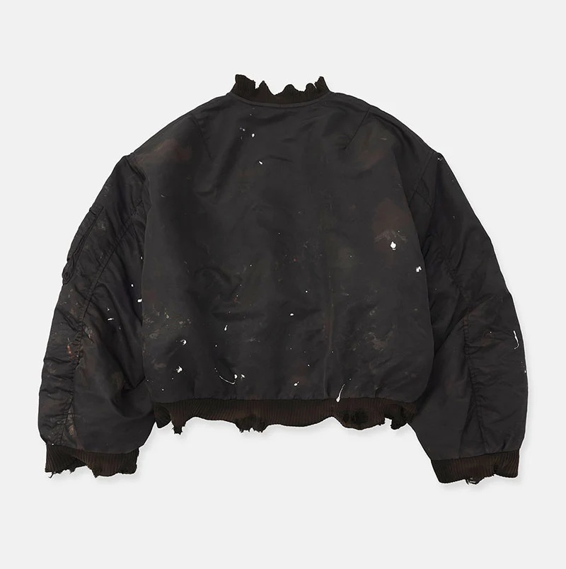 DIGAWEL 2026 A/W DISTRESSED MA-1 - BLACK PRE ORDER ITEM (預訂中)