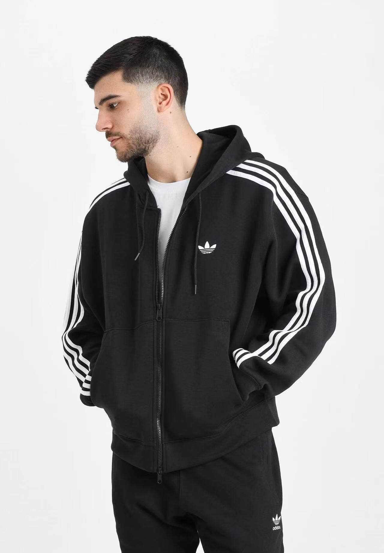 【預購】adidas N092621 男裝寬鬆連帽外套 (黑色)