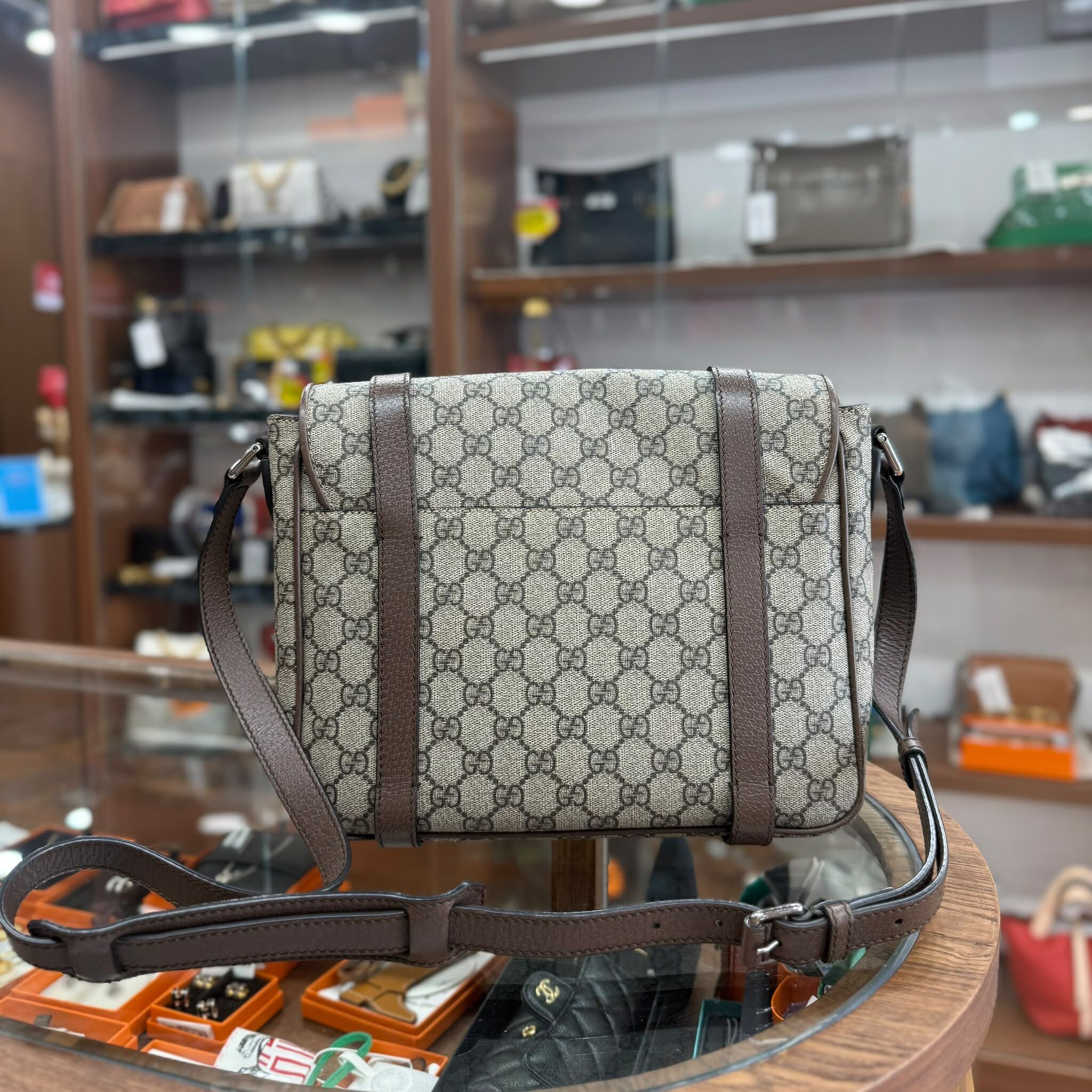 90%NEW USED GUCCI 郵差包 GG SUPREME 復古帆布 658542 493492 #古馳