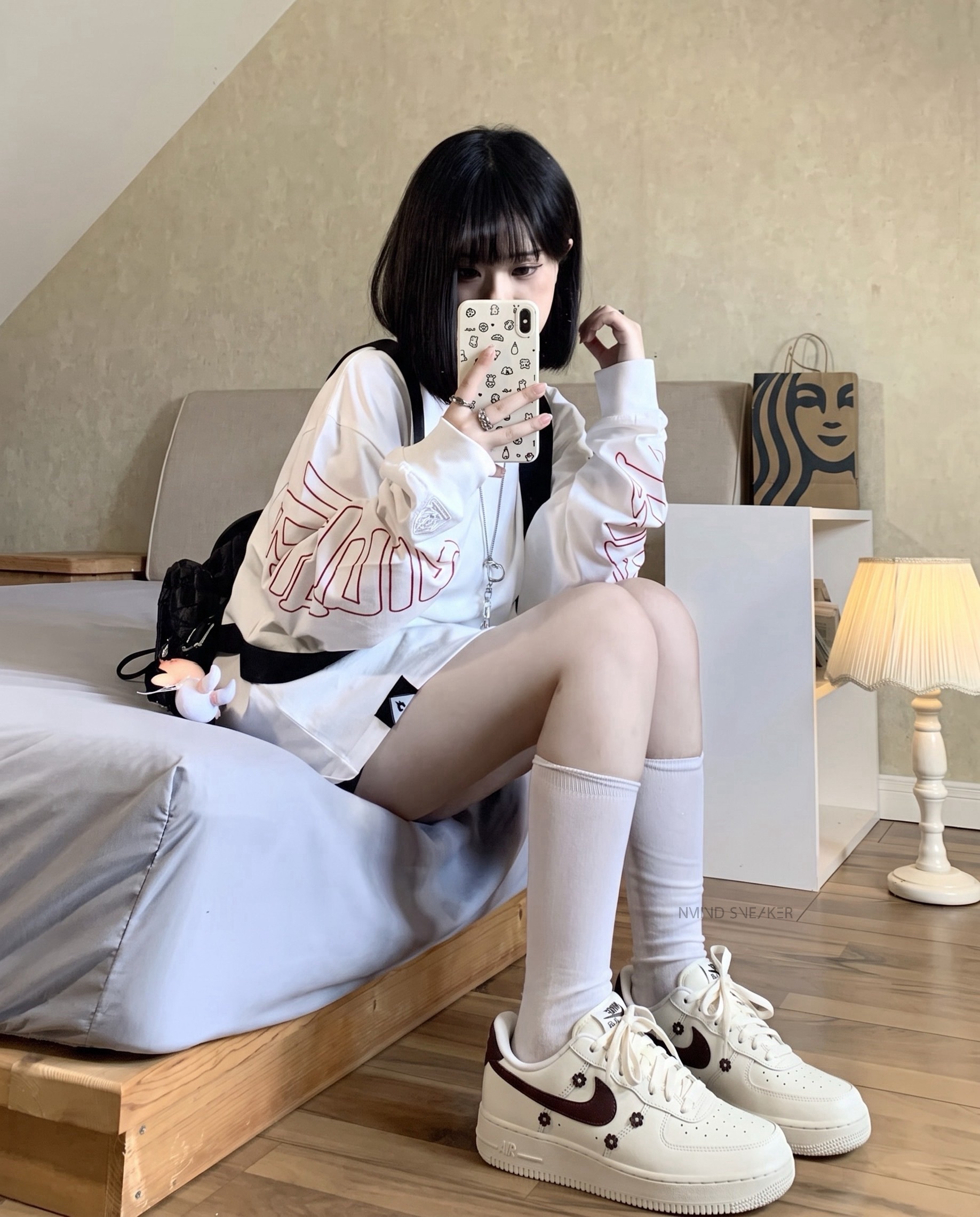 <新品酒紅小花🌹>NIKE AIR FORCE 1 '07 AF1 新款 酒紅棕小花