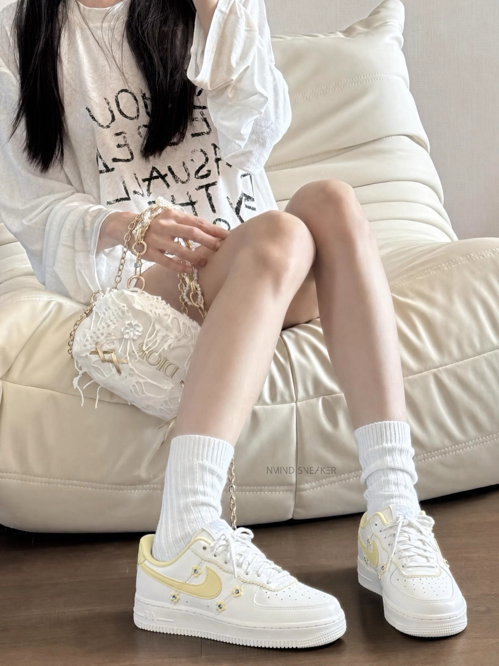 <小奶油奶黃呼呼☀️>NIKE AIR FORCE 1 '07 AF1 奶黃 小黃花 白黃