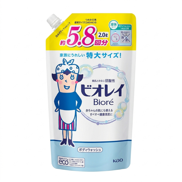 花王 Biore u 溫和滋潤沐浴露 補充裝 2000ml (2L大容量家庭裝)