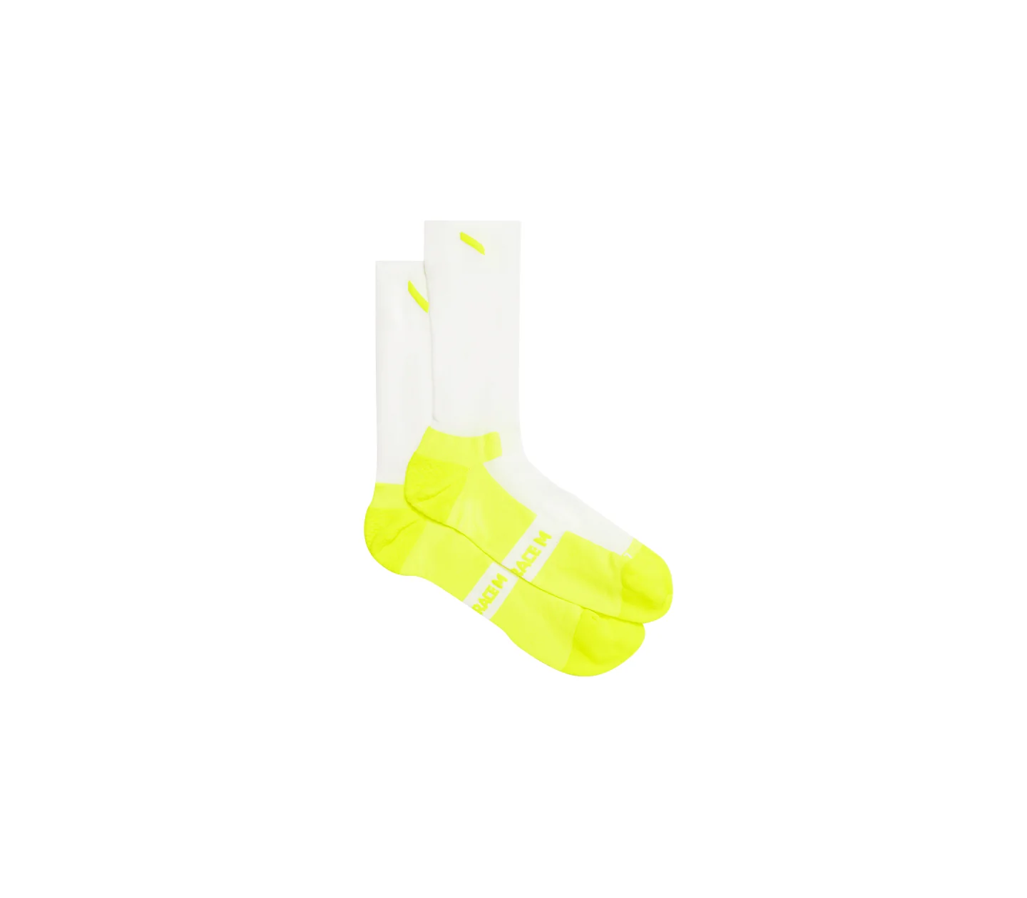 Soar Running｜Crew Race Sock "White/Fluro Yellow"