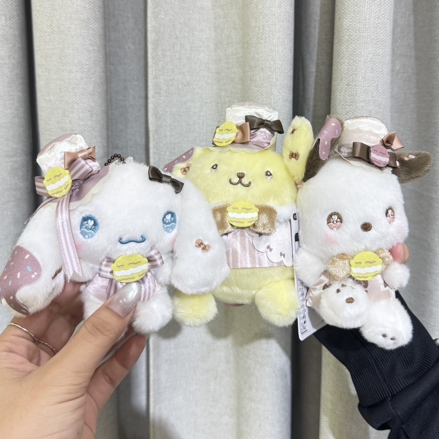 SANRIO x DOLLY MIX 白色馬卡龍王子系列 吊飾 帕恰狗 布丁狗 大耳狗