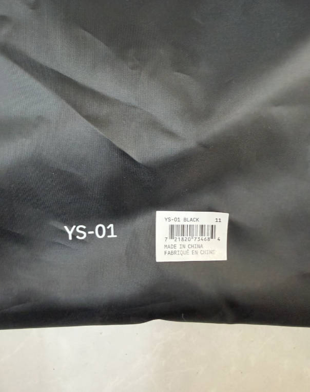 YS-01 拖鞋 黑魂 包裝與尺寸標貼