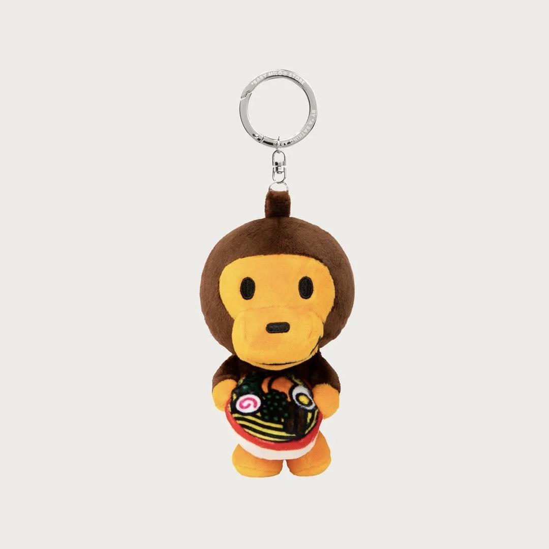 -(C014)-A BATHING APE BABY MILO RAMEN MILO PLUSH DOLL KEYCHAIN 拉麵 鑰匙圈-W4599XXR