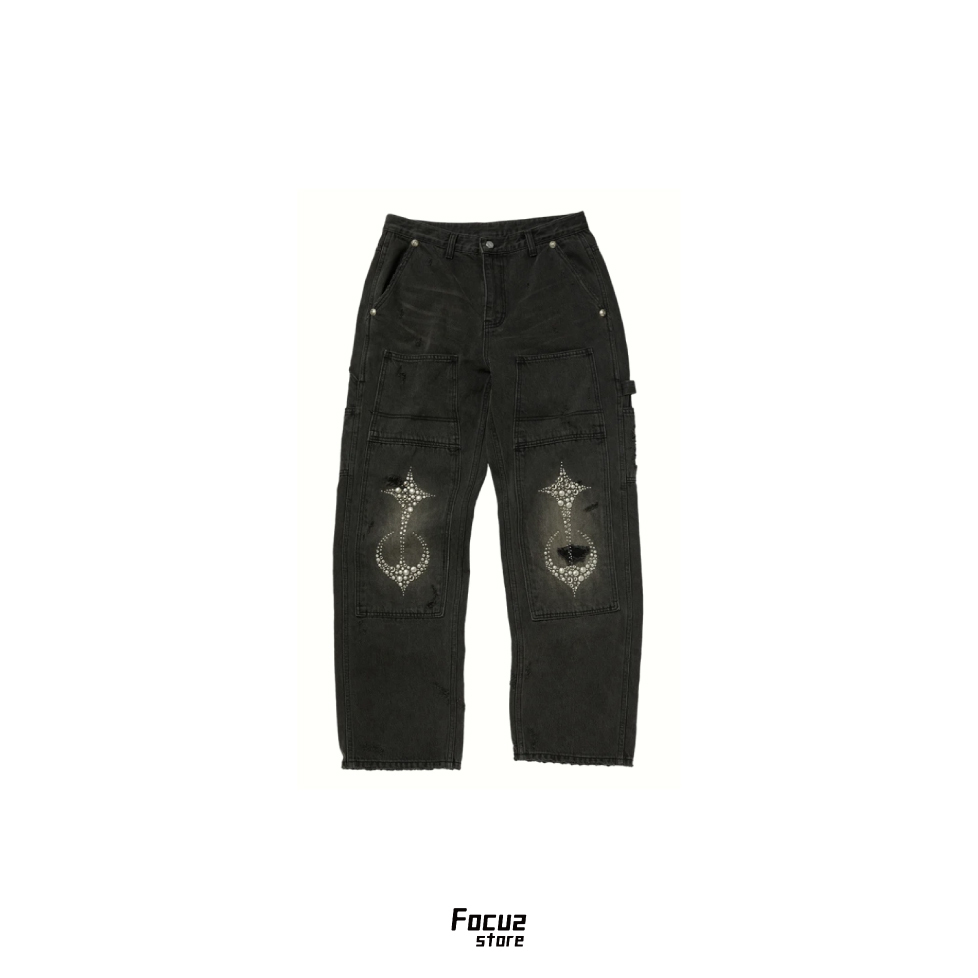 【Focus Store】現貨 Thug Club FW26 Studed Knee Carpenter Pants "Black" 黑色 牛仔褲