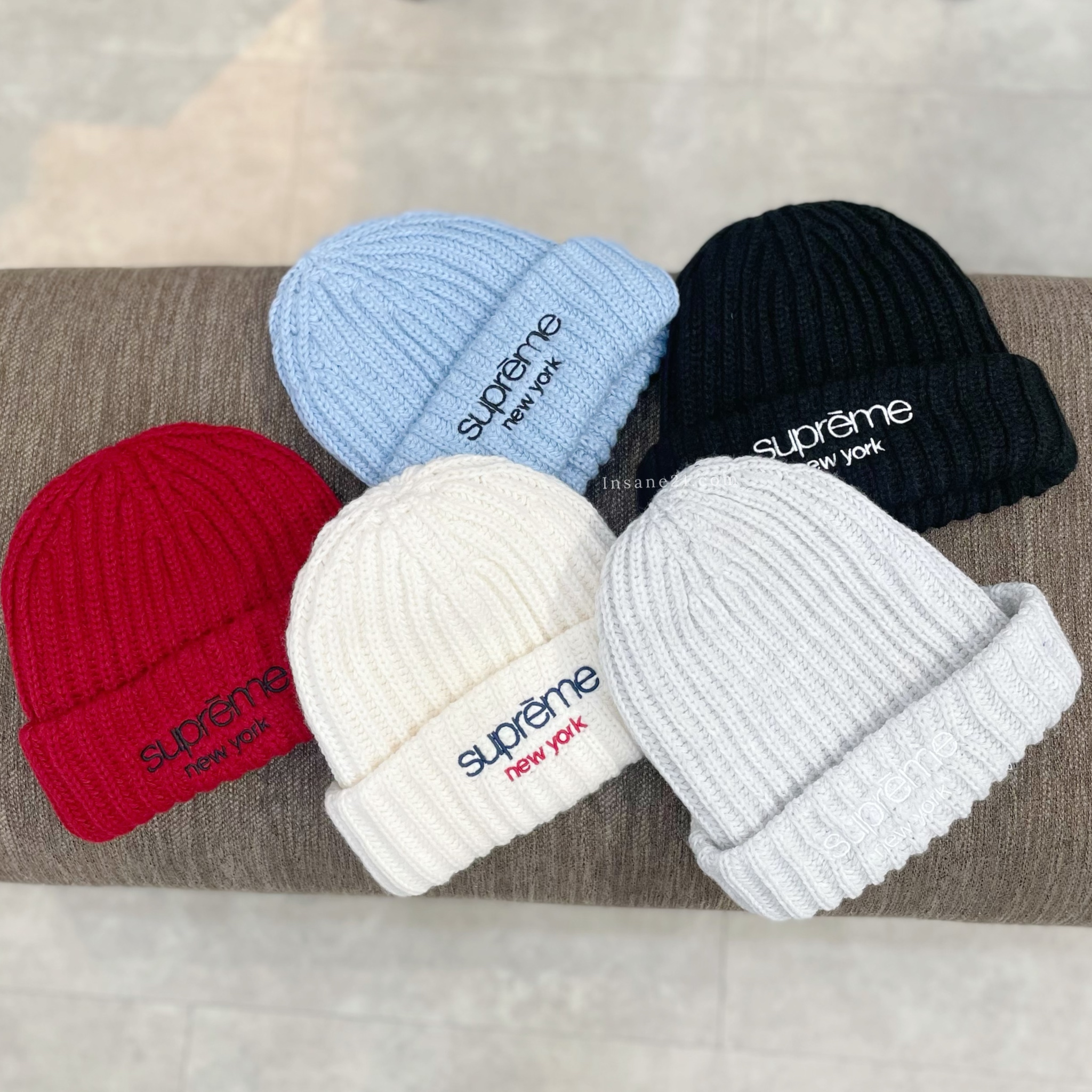 SUPREME 刺繡 紐約 毛帽 秋冬 保暖