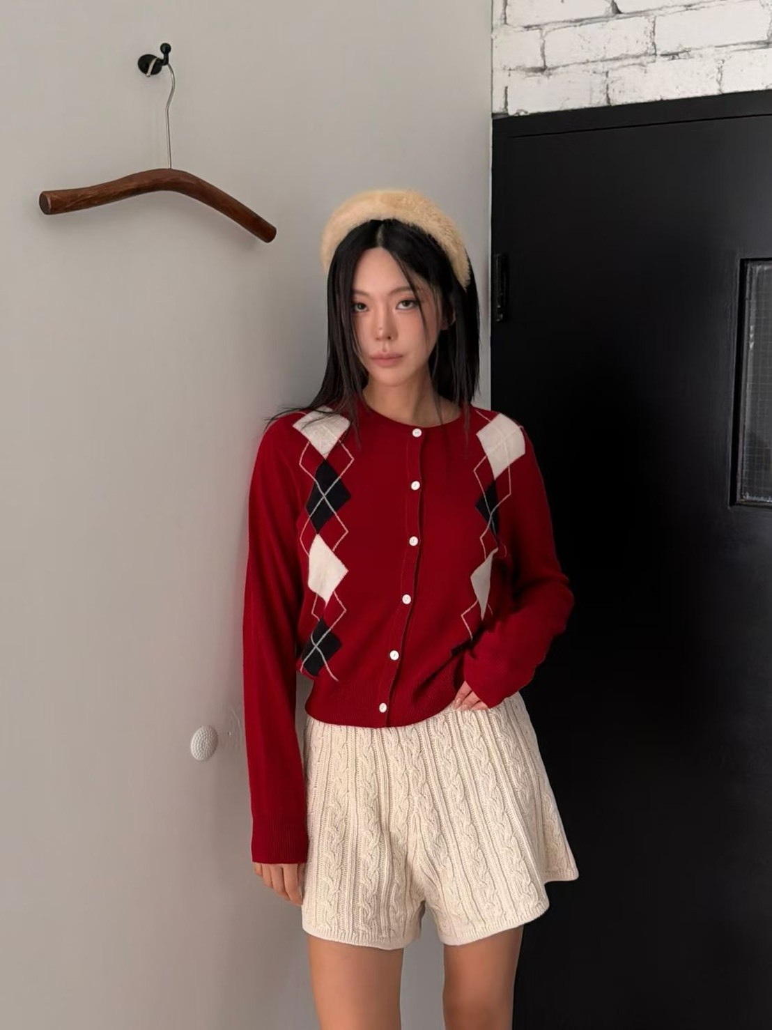 雙菱格針織上衣