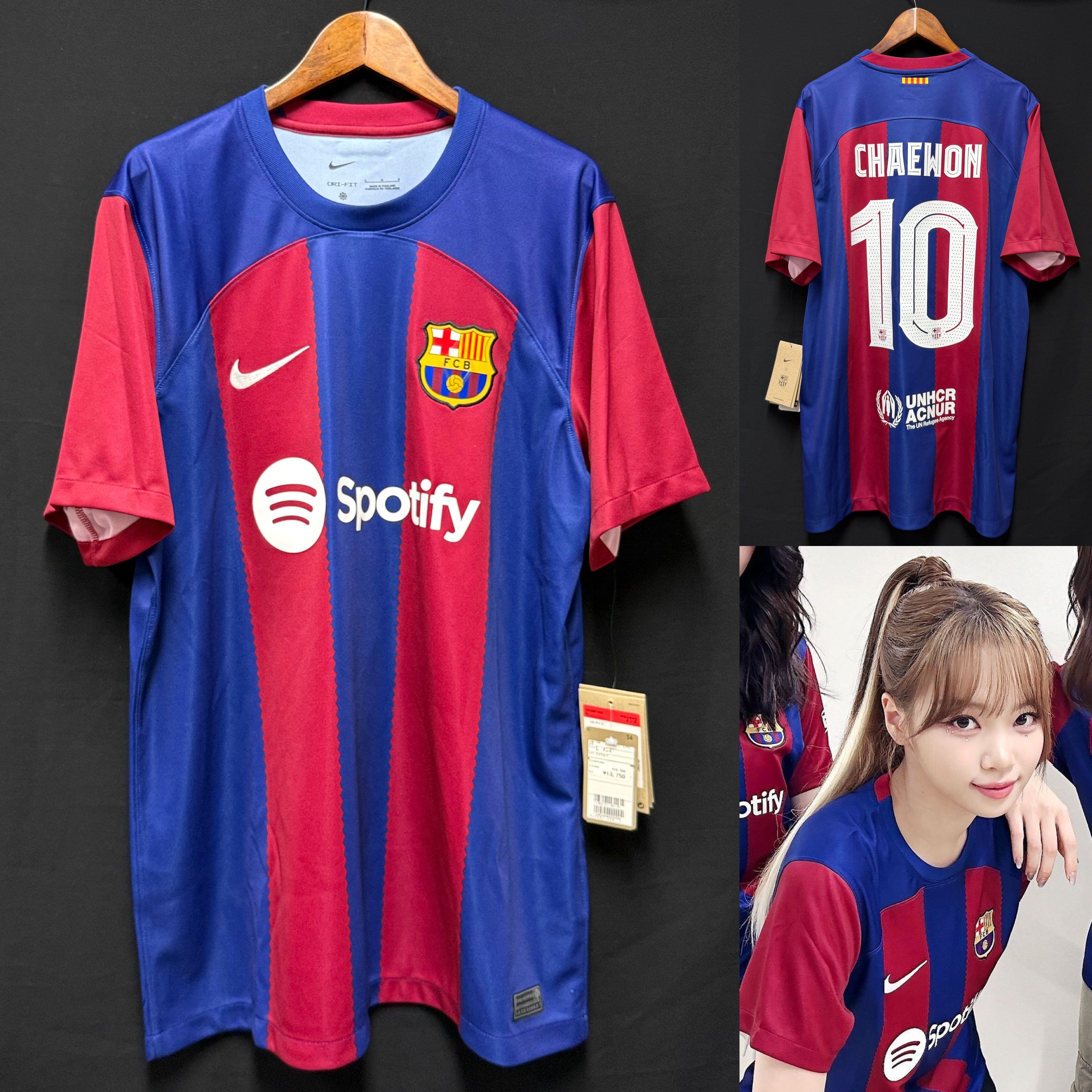 (BNWT) FC Barcelona 2023-2024 Nike x LE SSERAFIM Home Shirt #10 CHAEWON
