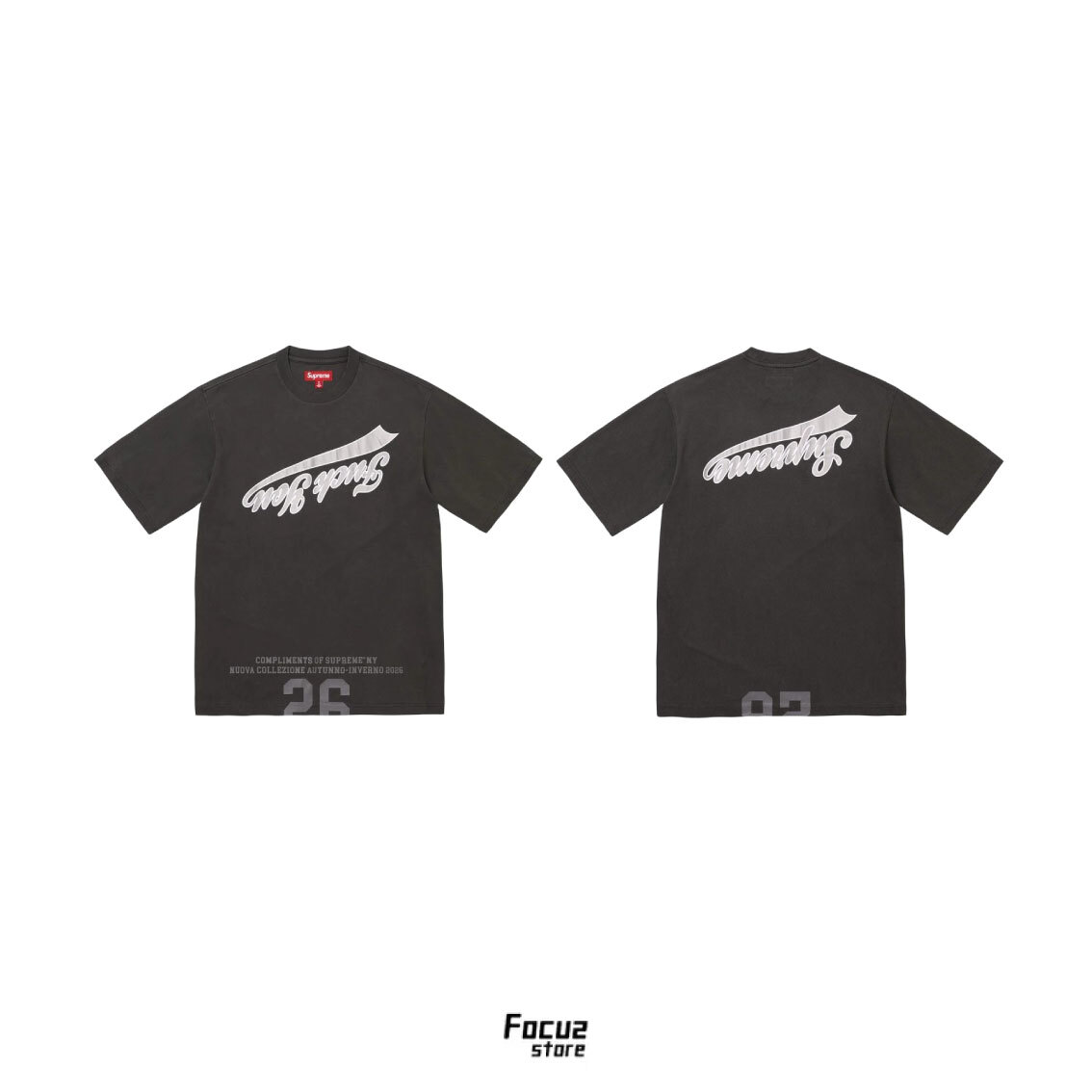 【Focus Store】現貨 Supreme FW26 Week4 Cracked Flipped S/S Top "Black" 黑色 短T