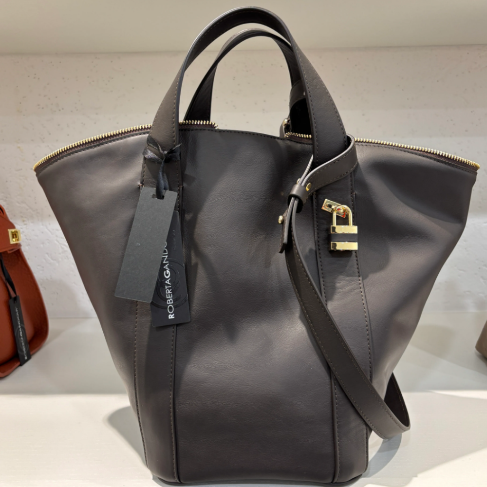 HOT-CCG0926-028 4031 HOLLY HOLLY TRANSFORMER BAG IN SMOOTH CALF LEATHER WITH DETACHABLE STRAP 100% CALF LEATHER DK BROWN (A28)
