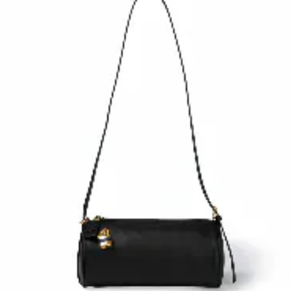 HOT-CCG0926-031 4020 HOLLY-HOLLY CYLINDER BAG IN SMOOTH CALF LEATHER WITH ADJUSTABLE STRAP BLACK 【次品】 (A31)