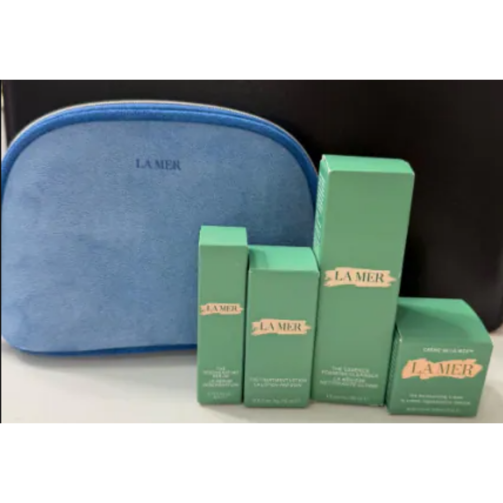 HOT-CCG0926-033 LA MER-Skincare Travel Set 藍色旅行裝護膚品【LA MER-The lifting contour serum 5ml + LA MER-The treatment lotion 15ml + LA MER-The essence foaming cleanser 30ml + LA MER-The moisturizing cream 7ml】 (A33)