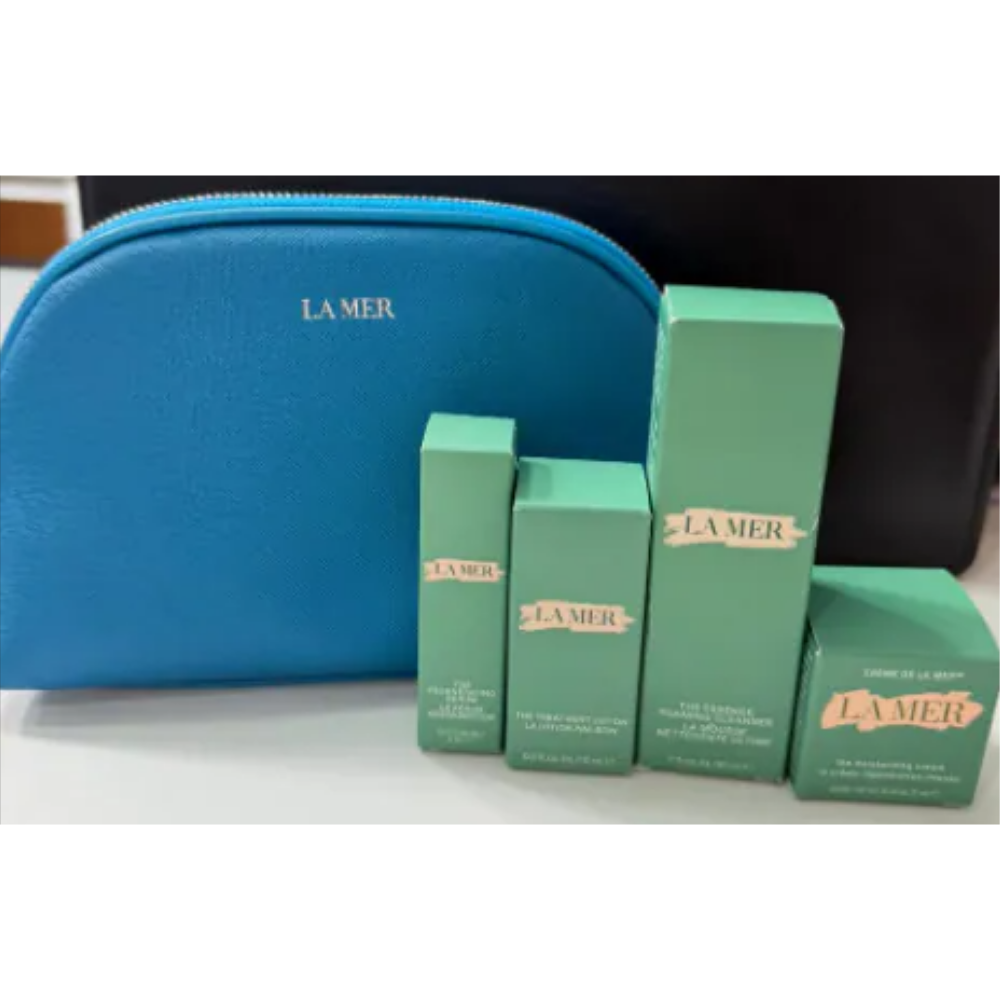 HOT-CCG0926-034 LA MER-Skincare Travel Set 湖水藍旅行裝護膚品【LA MER-The regenerating serum 5ml + LA MER-The treatment lotion 15ml + LA MER-The essence foaming cleanser 30ml + LA MER-The moisturizing cream 7ml】 (A34)