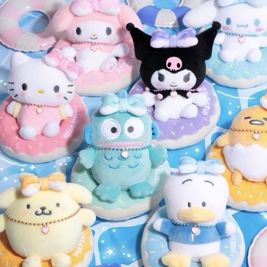 SANRIO 三麗鷗 澎鬆甜甜圈 絨毛吊飾 配件 療癒小物