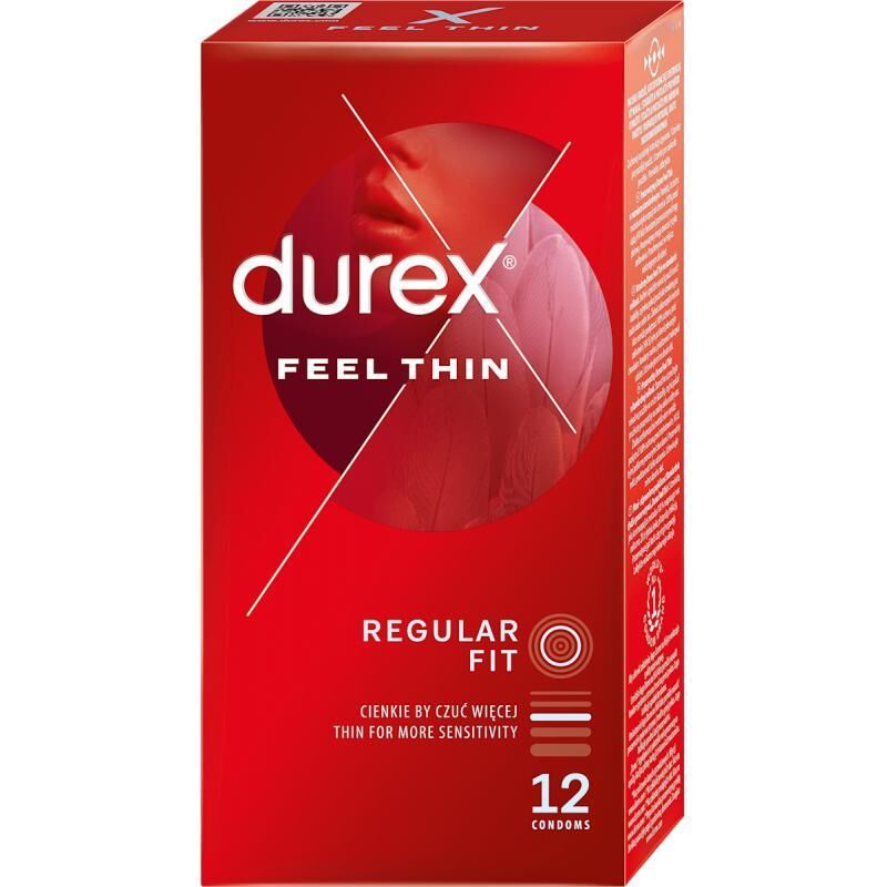 Durex 杜蕾斯 Feel Thin 輕薄裝 加大 56mm 12 片裝 乳膠安全套