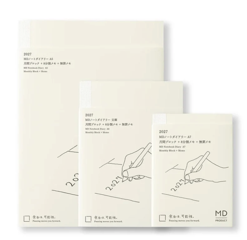 MIDORI｜MD NOTEBOOK 2027 手帳日記(新書/文庫/A5/薄型A5/A7)