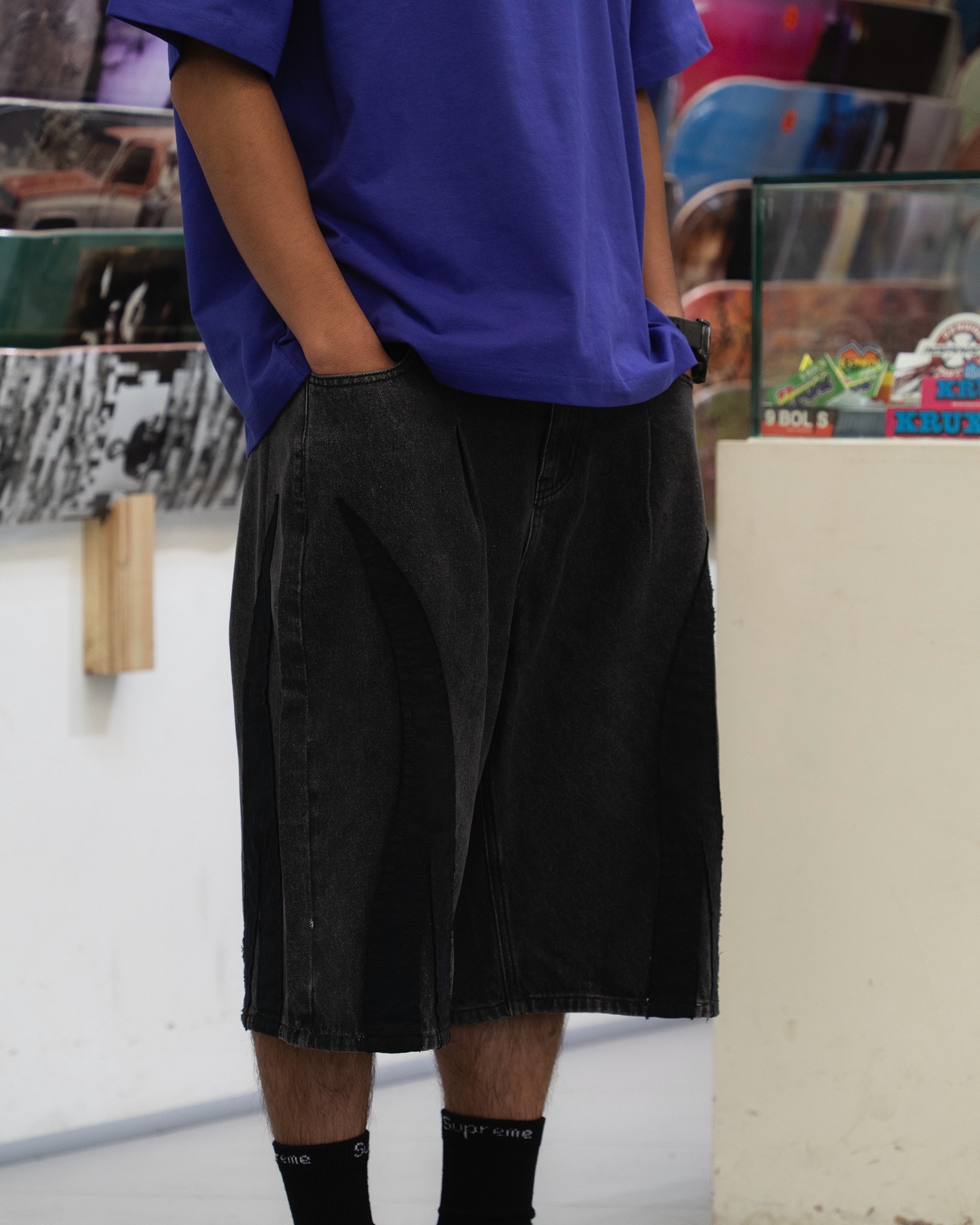 idealism x 9CE｜ID26988 - 9DE Thorns Jorts (Black)