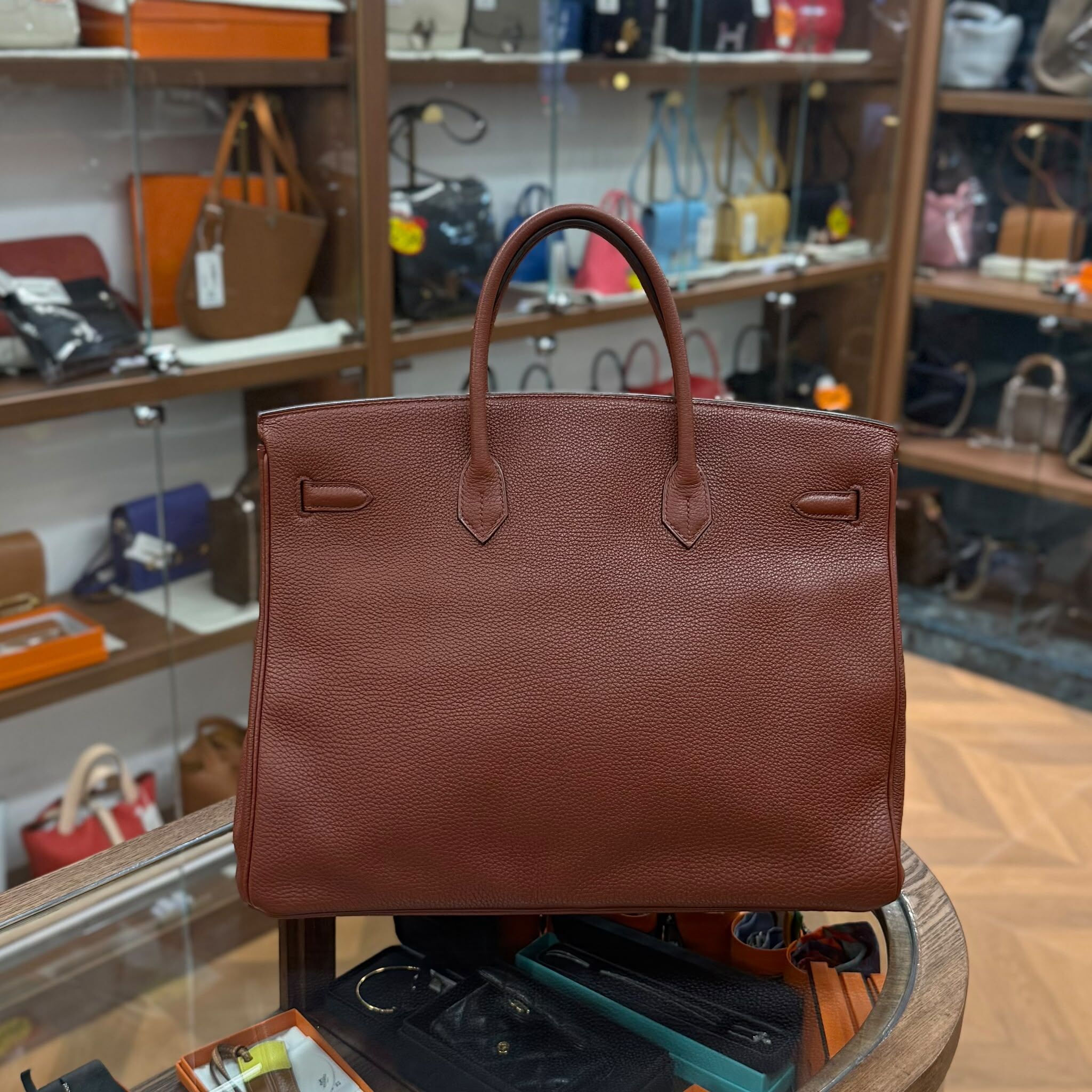 95%NEW USED BIRKIN 40 楓葉棕銀扣TOGO皮 4E SIENNE PHW,口M #B40 #愛馬仕鉑金包