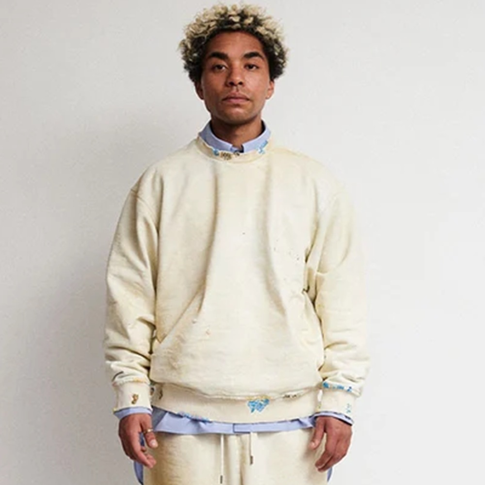 DIGAWEL 2026 A/W DISTRESSED SWEATSHIRT - CREAM PRE ORDER ITEM (預訂中)