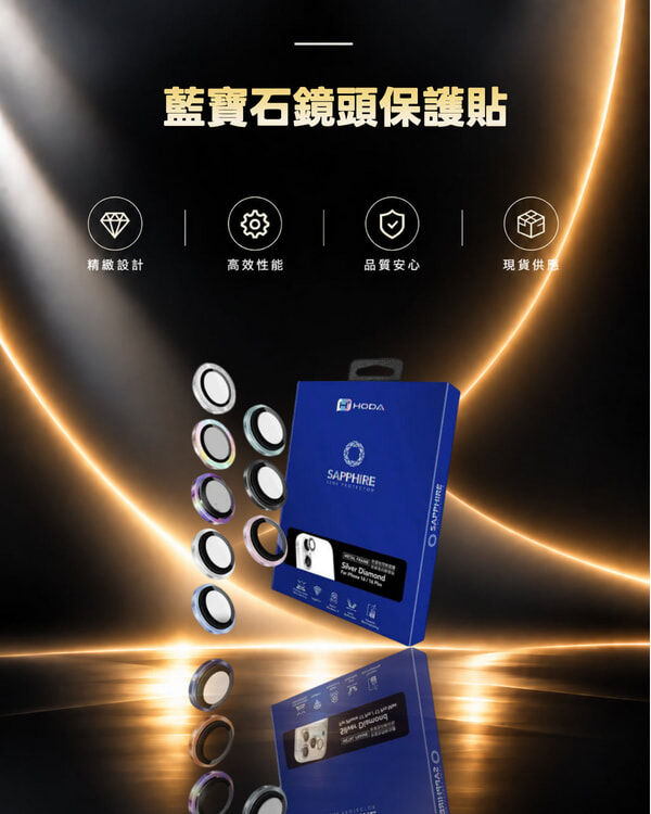 藍寶石鏡頭保護貼 iPhone 16 / 16 Plus (2顆/組) | HODA®