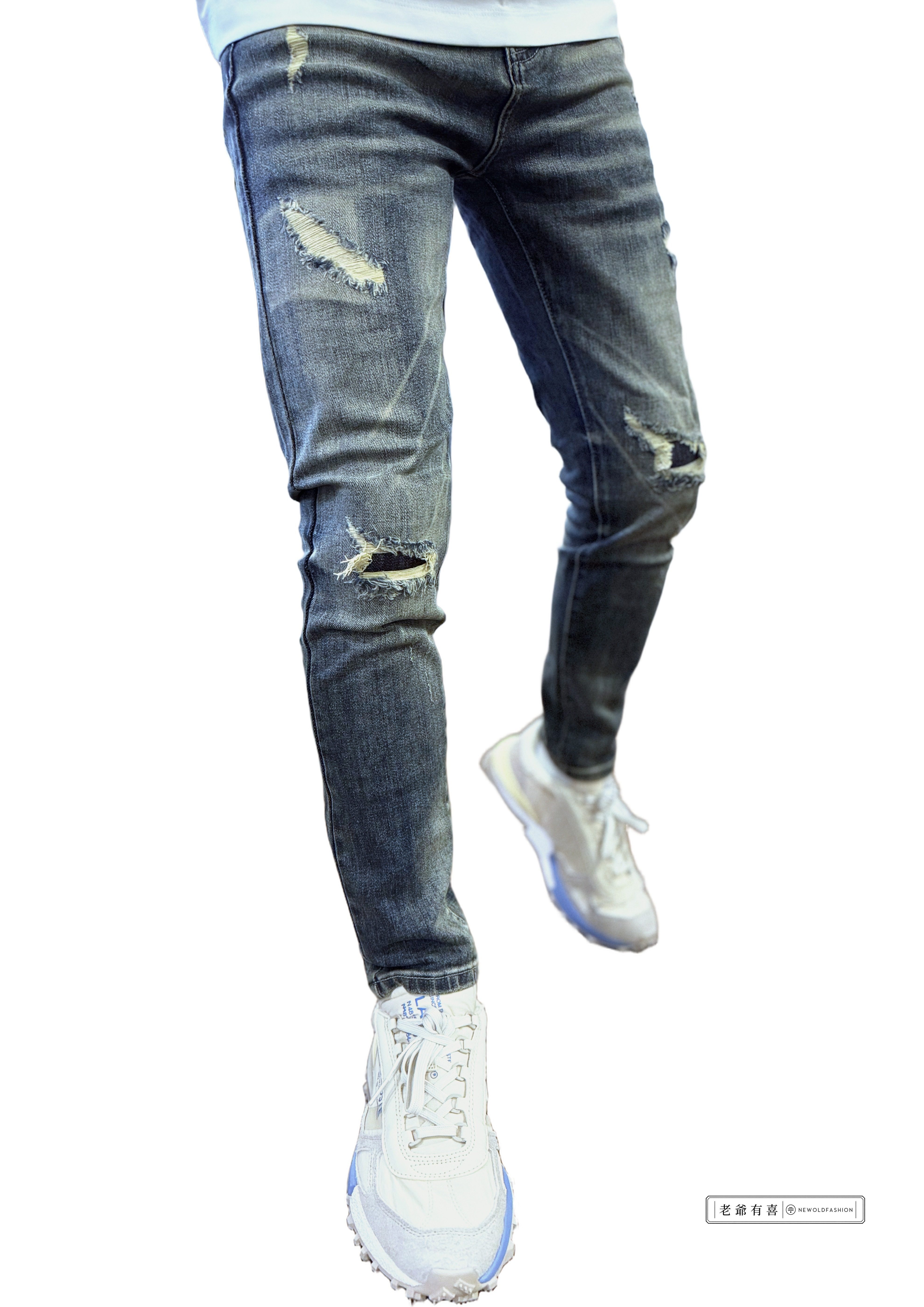 【新品｜不適用2件$2,099】重磅靛藍重刷破壞小直筒牛仔褲｜ (NOF26096060)