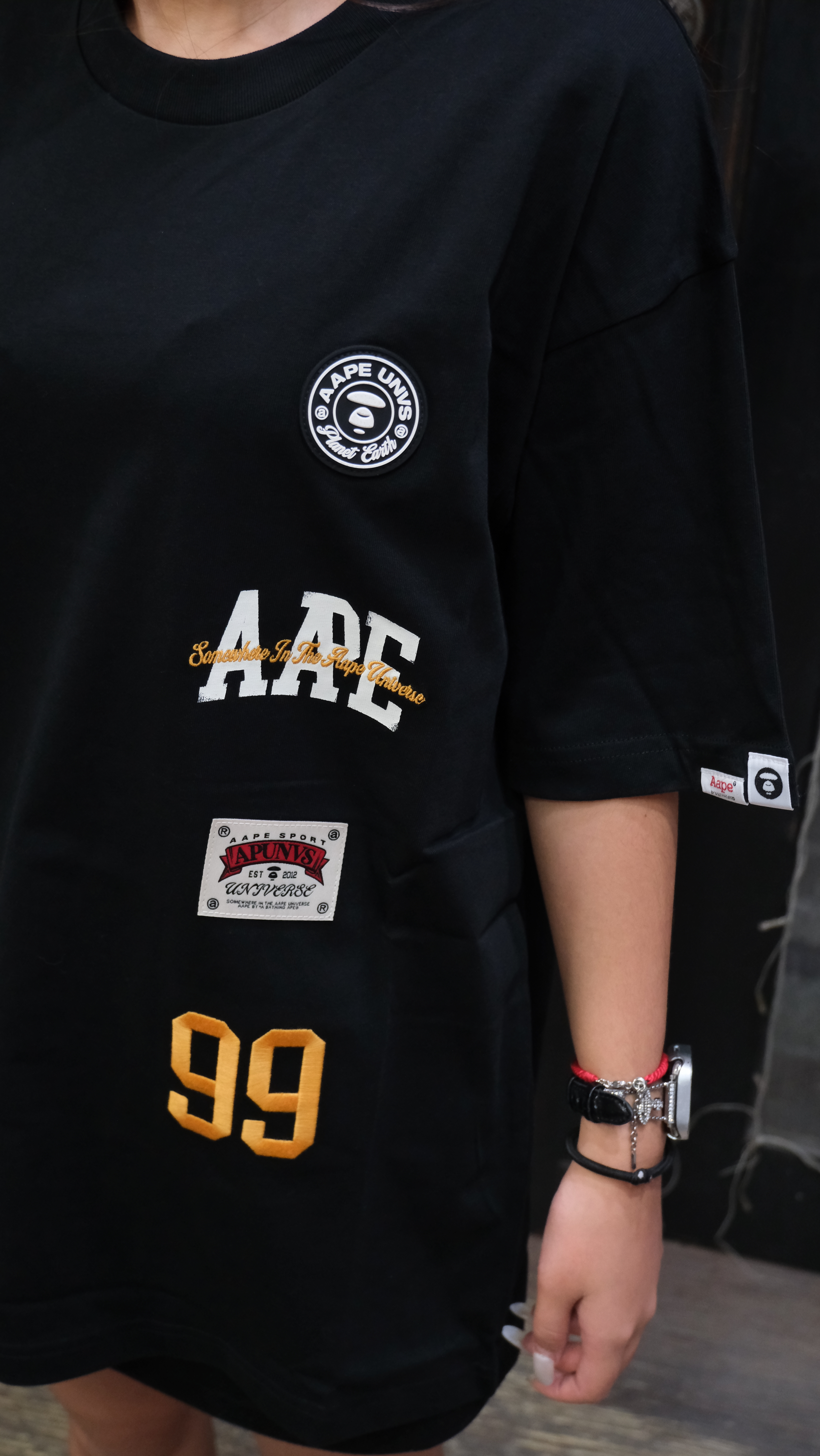 AAPE AAPEUNVS 字母數字刺繡 短Tee AAPTEM1850XXQ 1850