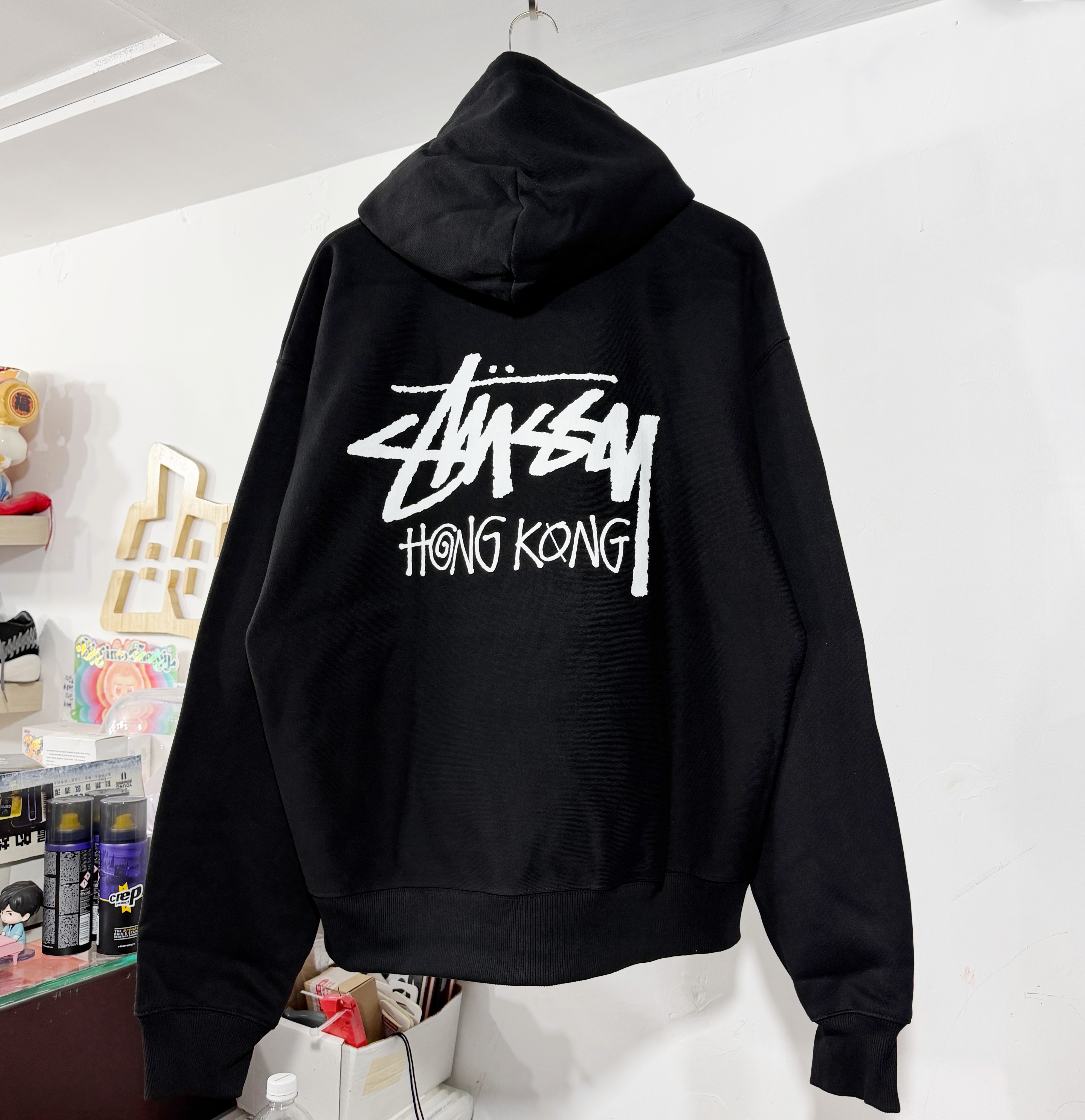 STUSSY STOCK HONGKONG SHOP HOODIE 香港限定 有帽衛衣 Black