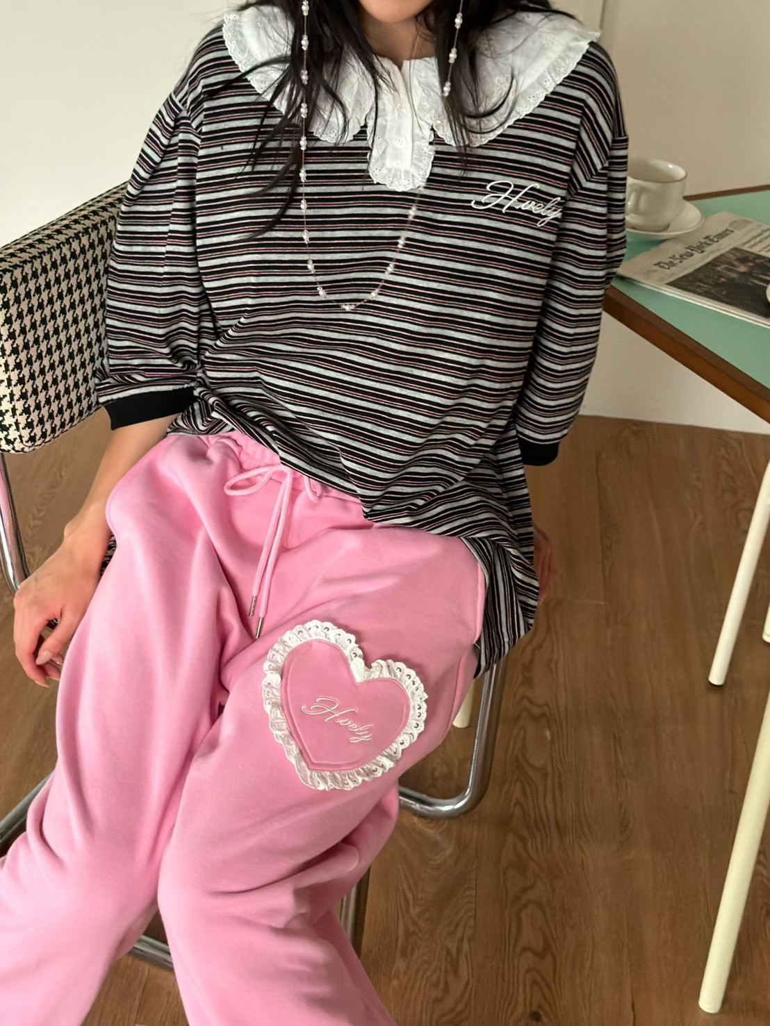 愛心貼標縮腳褲